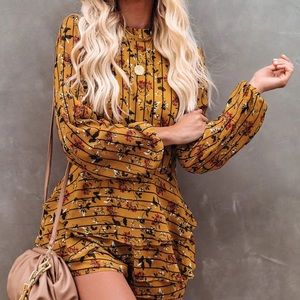 Vici Floral Striped Romper